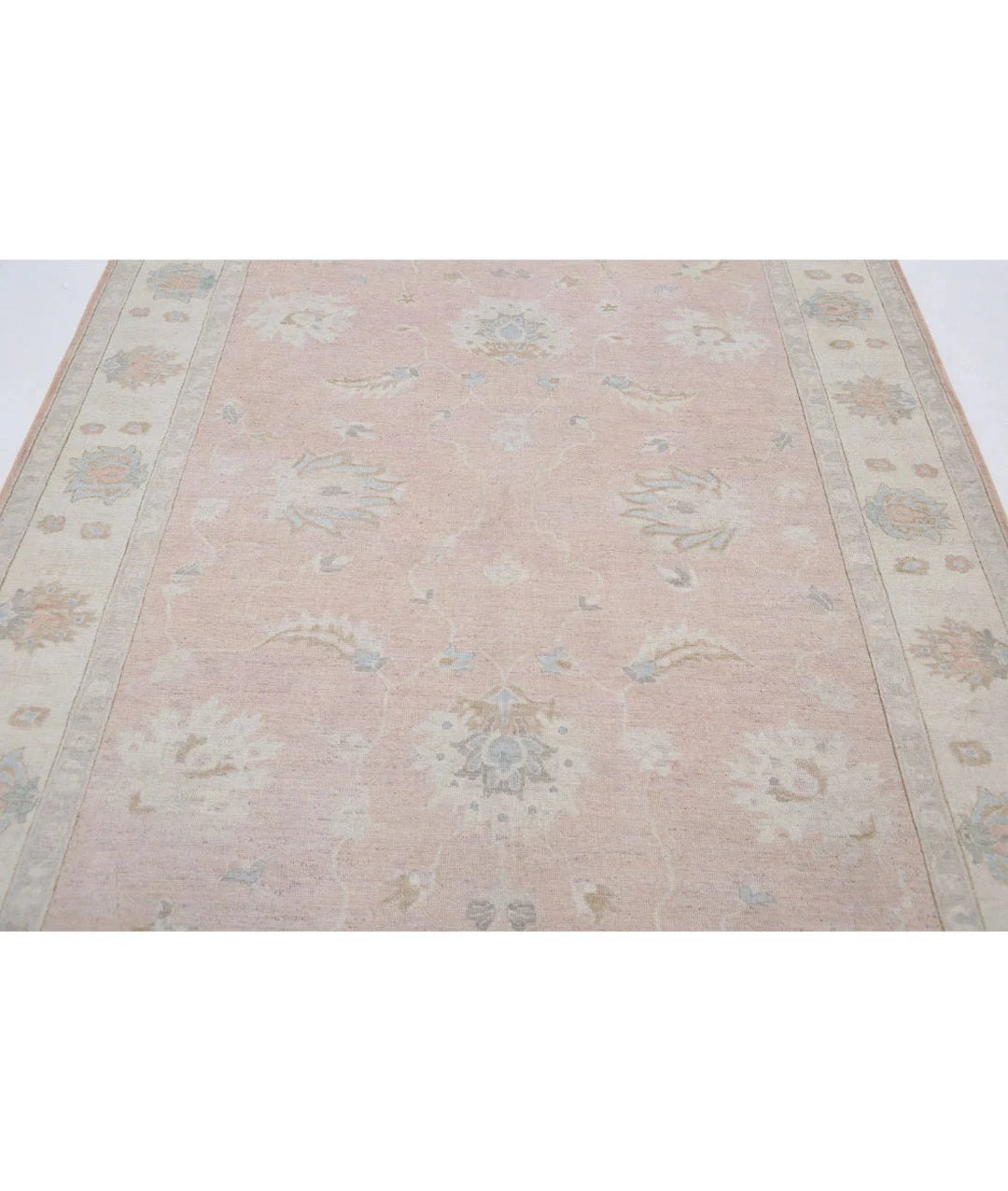 Ivory Afghan Serenity Rug 5' 11" x 8' 11" Hand-Knotted | No. AT75304