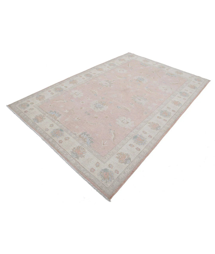 Ivory Afghan Serenity Rug 5' 11" x 8' 11" Hand-Knotted | No. AT75304