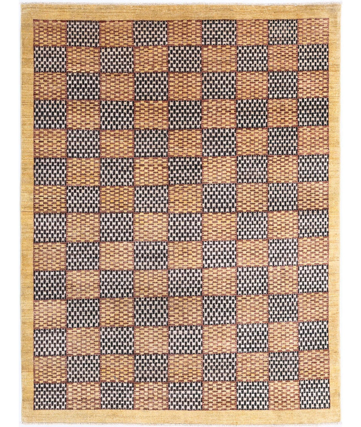 Afghan Modcar Rug 4' 10" x 6' 5" Hand-Knotted | No. AT75331