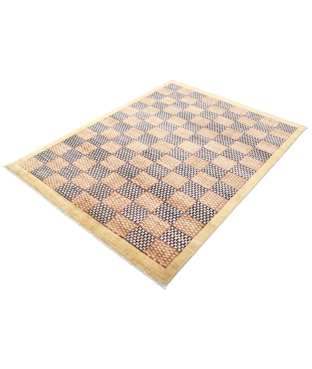 Afghan Modcar Rug 4' 10" x 6' 5" Hand-Knotted | No. AT75331