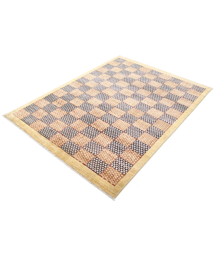 Afghan Modcar Rug 4' 10" x 6' 5" Hand-Knotted | No. AT75331