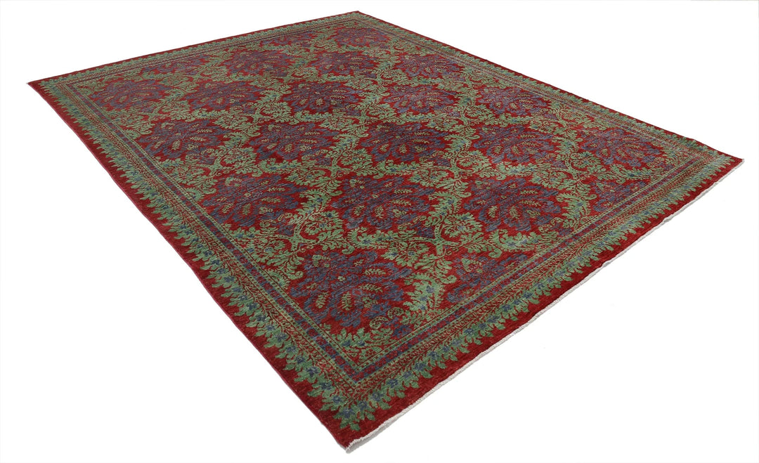 Afghan Ziegler Farhan Rug 7' 10" x 9' 9" Hand-Knotted | No. AT75395