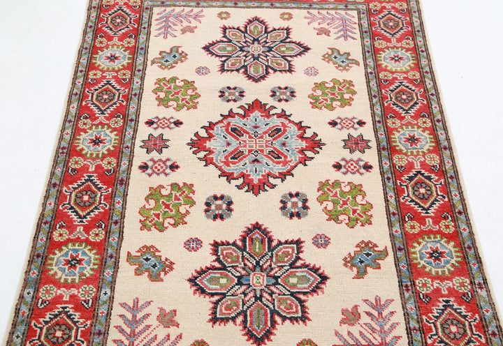 Afghan Kazak Rug 3' 3" x 5' 1" Hand-Knotted | No. AT75441