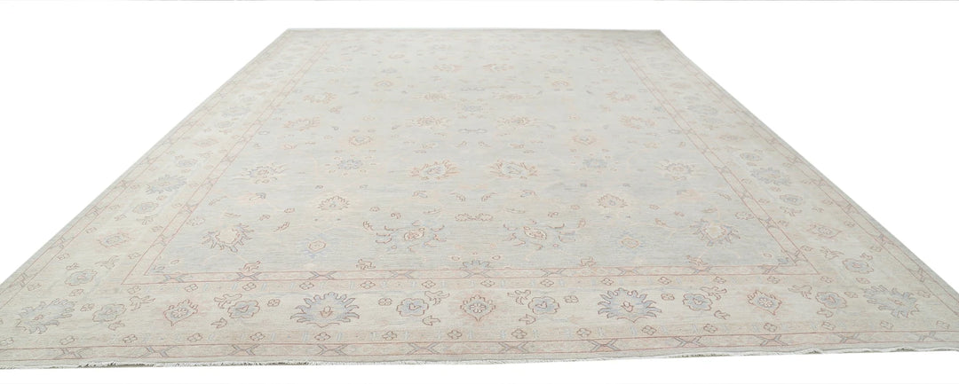 Afghan Oushak Rug 12' 9" x 17' 7" Hand-Knotted | No. AT75537