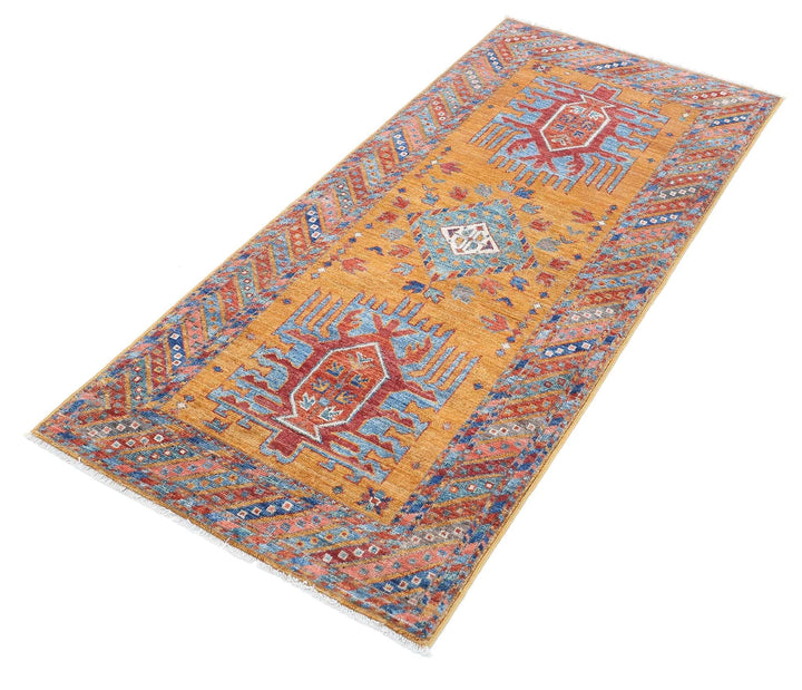 Afghan Nomadic Caucasian Humna Rug 2' 8" x 5' 9" Hand-Knotted | No. AT75719