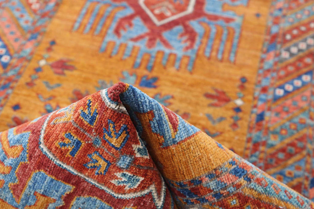 Afghan Nomadic Caucasian Humna Rug 2' 8" x 5' 9" Hand-Knotted | No. AT75719