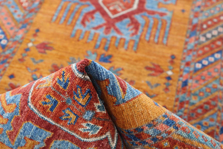 Afghan Nomadic Caucasian Humna Rug 2' 8" x 5' 9" Hand-Knotted | No. AT75719