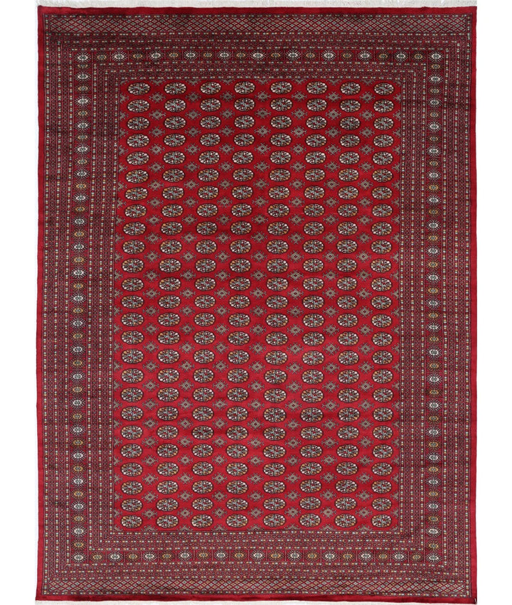 Red Pakistani Bokhara Rug 9' 11" x 13' 5" Hand-Knotted | No. AT75732