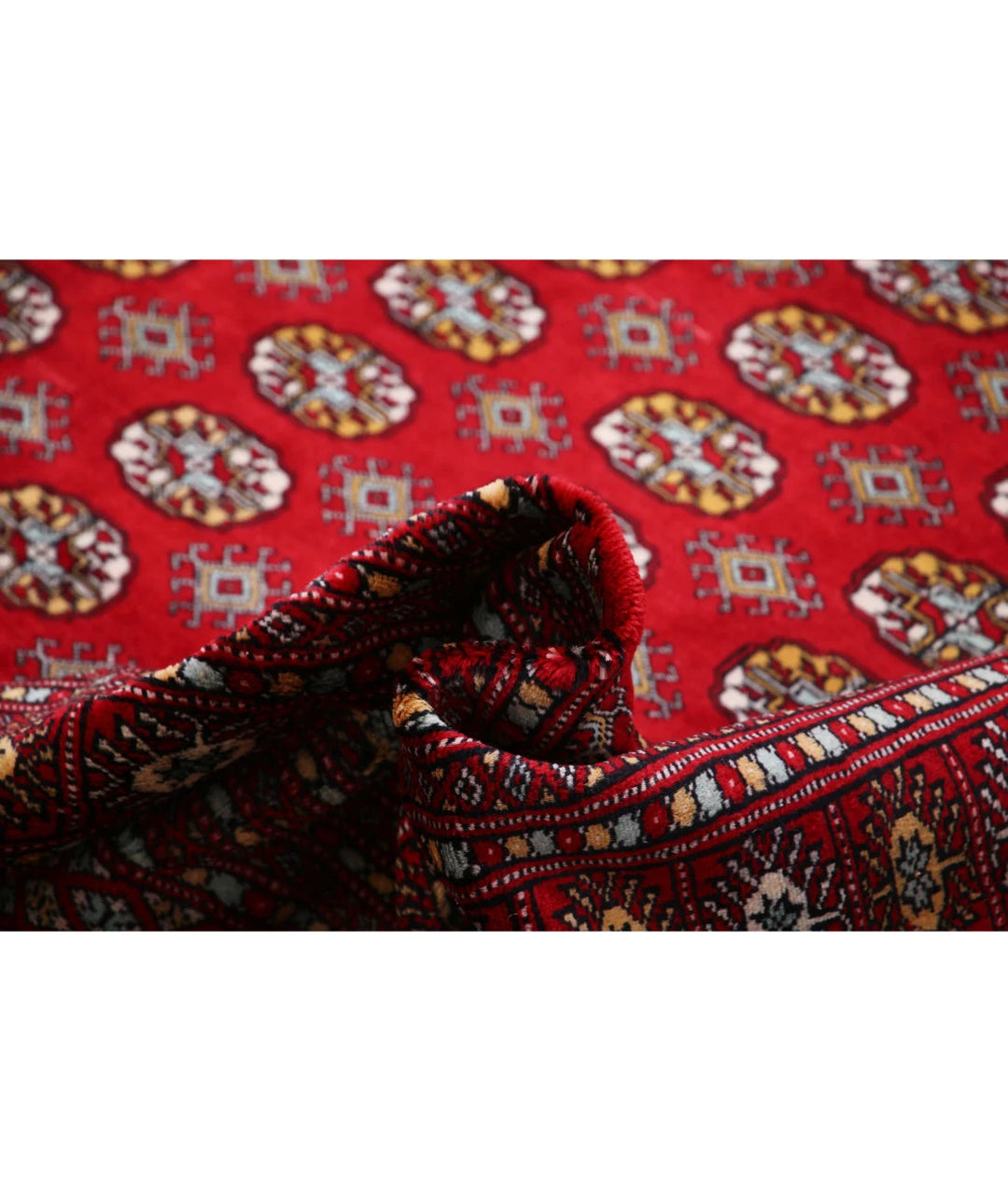 Red Pakistani Bokhara Rug 9' 11" x 13' 5" Hand-Knotted | No. AT75732
