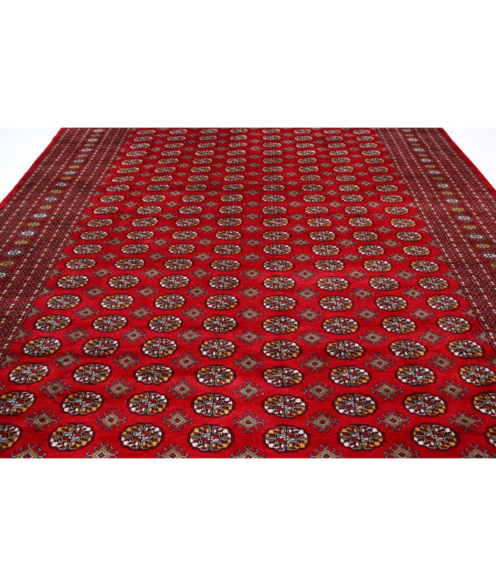 Red Pakistani Bokhara Rug 9' 11" x 13' 5" Hand-Knotted | No. AT75732