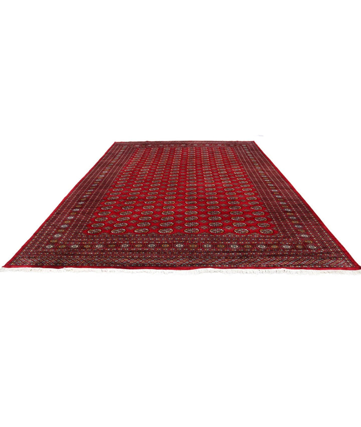 Red Pakistani Bokhara Rug 9' 11" x 13' 5" Hand-Knotted | No. AT75732
