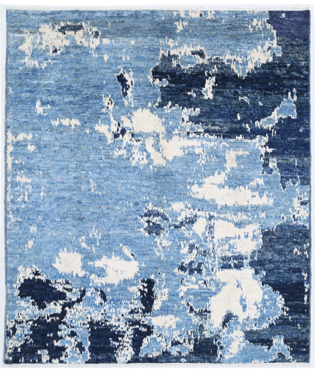 Blue Afghan Oriental Rug 8' 1" x 9' 7" Hand-Knotted | No. AT75741