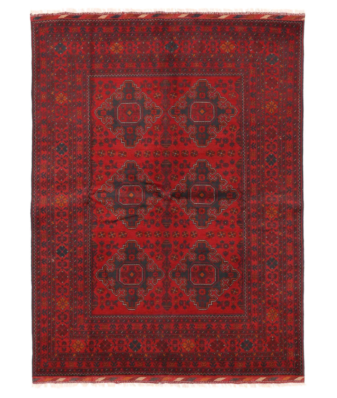 Afghan Oriental Rug 5' 6" x 7' 3" Hand-Knotted | No. AT75750