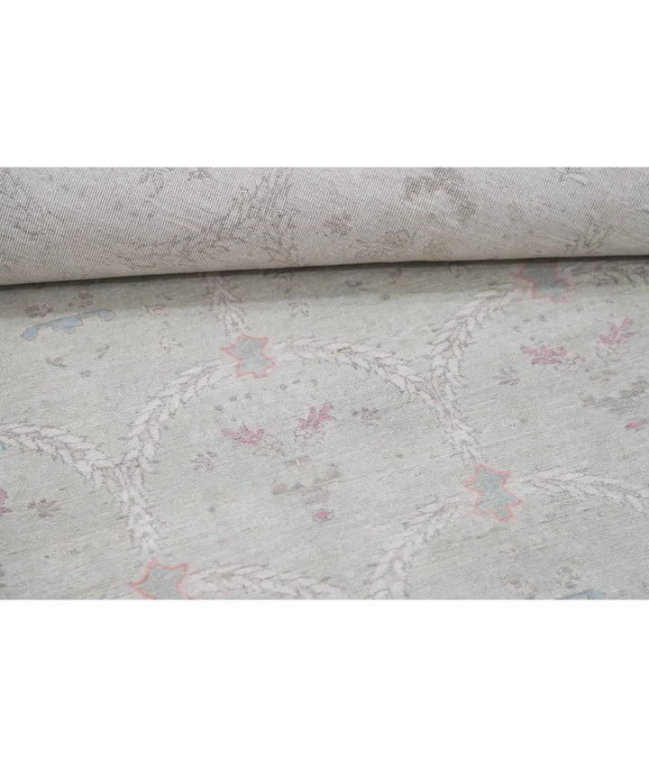 Green Afghan Tabriz Rug 8' 2" x 10' 1" Hand-Knotted | No. AT75898