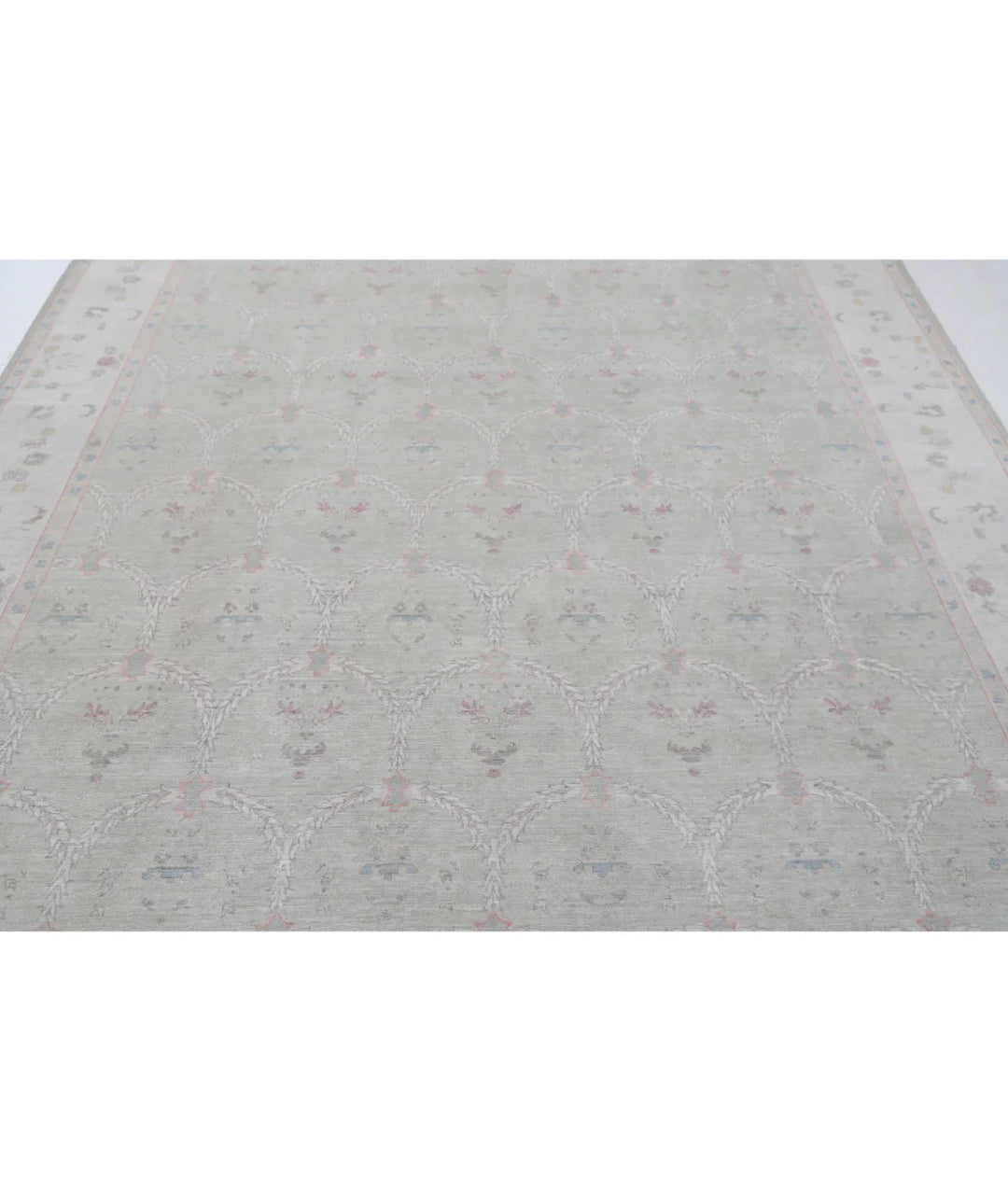 Green Afghan Tabriz Rug 8' 2" x 10' 1" Hand-Knotted | No. AT75898