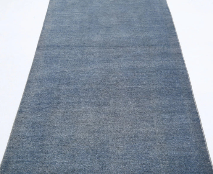 Grey Afghan Overdye Rug 3' 1" x 9' 6" Hand-Knotted | No. AT76079