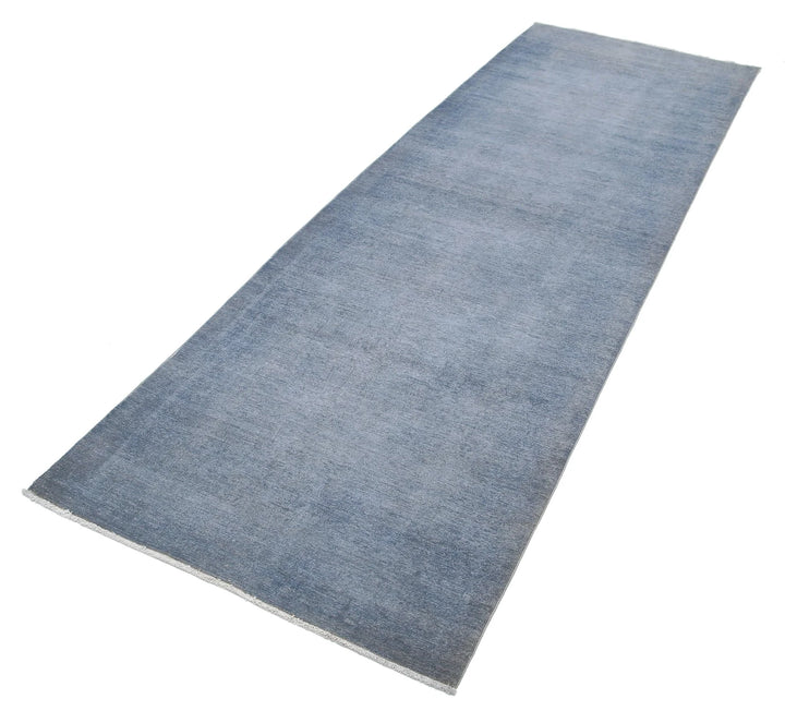 Grey Afghan Overdye Rug 3' 1" x 9' 6" Hand-Knotted | No. AT76079