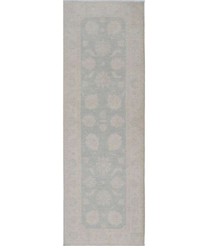 Grey Afghan Serenity Rug 2' 7" x 7' 9" Hand-Knotted | No. AT76171