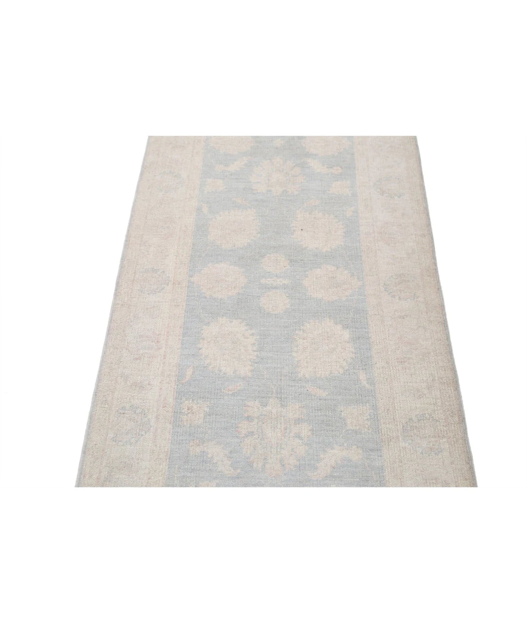 Grey Afghan Serenity Rug 2' 7" x 7' 9" Hand-Knotted | No. AT76171