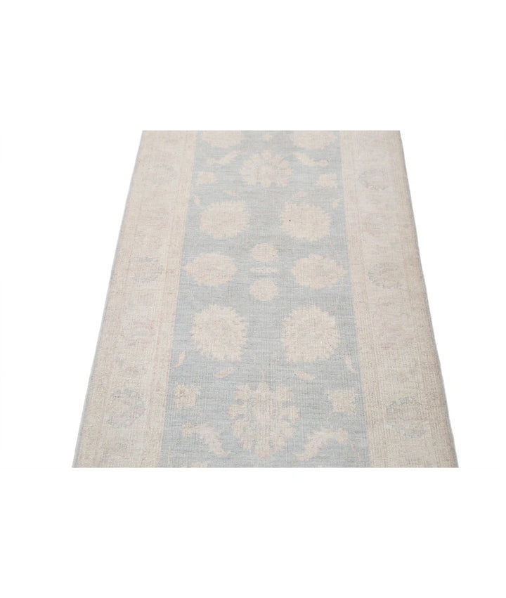 Grey Afghan Serenity Rug 2' 7" x 7' 9" Hand-Knotted | No. AT76171