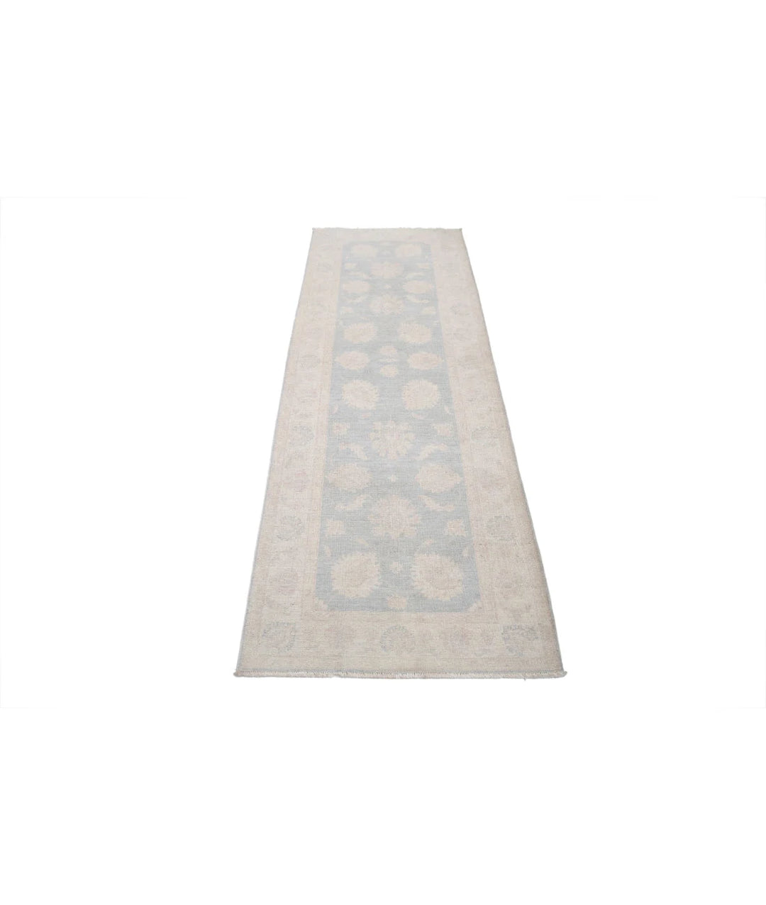 Grey Afghan Serenity Rug 2' 7" x 7' 9" Hand-Knotted | No. AT76171