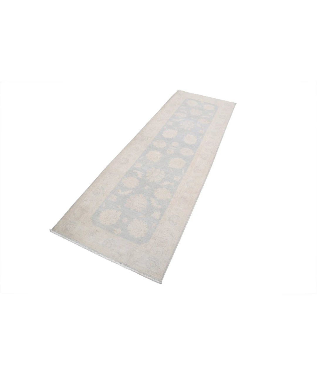 Grey Afghan Serenity Rug 2' 7" x 7' 9" Hand-Knotted | No. AT76171
