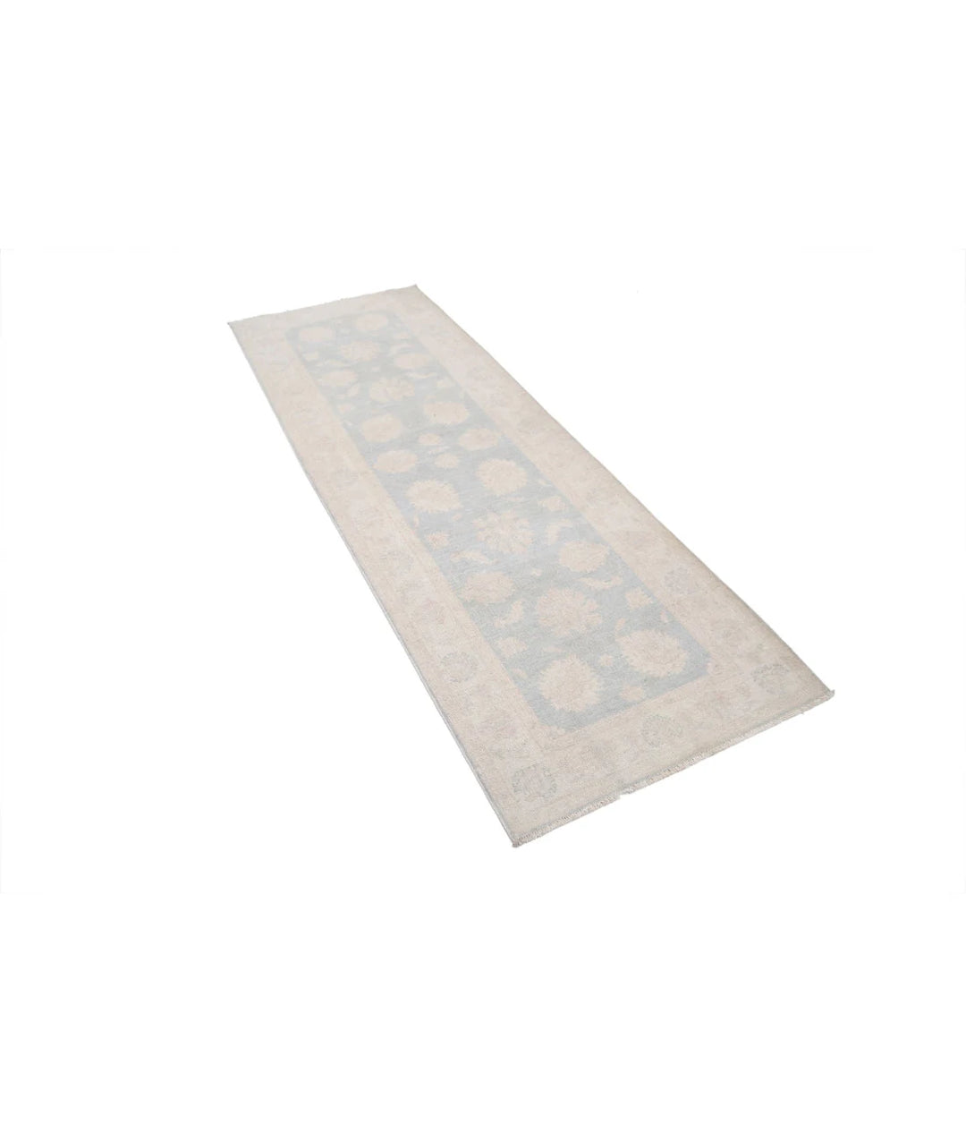 Grey Afghan Serenity Rug 2' 7" x 7' 9" Hand-Knotted | No. AT76171