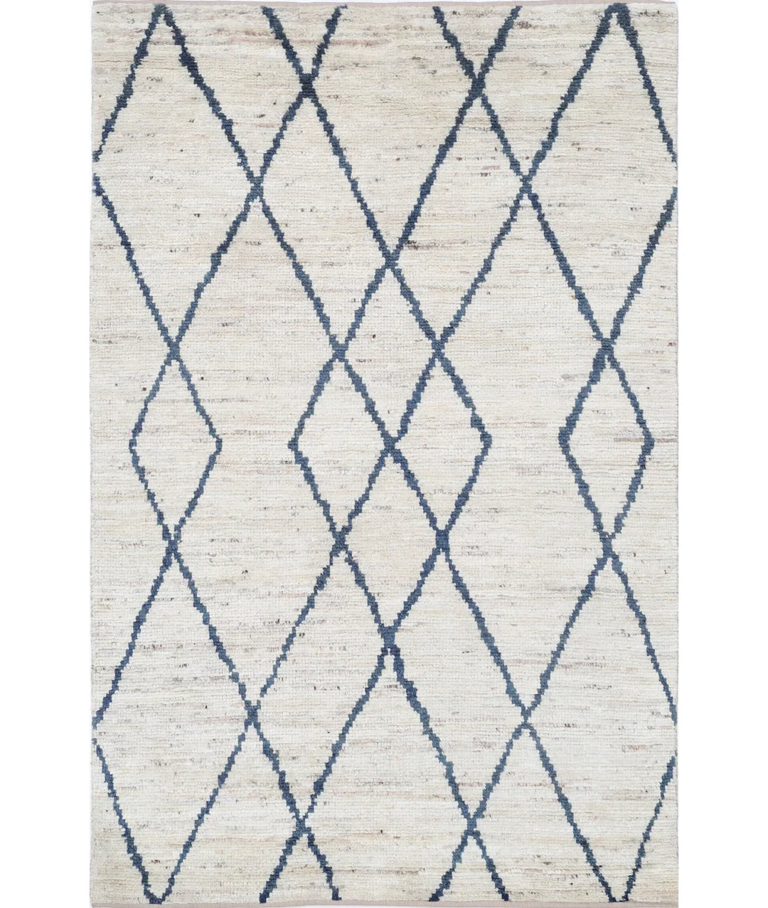 Ivory Moroccan Oriental Rug 3' 10" x 6' 0" Hand-Knotted | No. AT76224