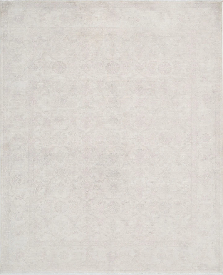 Ivory Afghan Serenity Rug 8' 0" x 10' 2" Hand-Knotted | No. AT76341