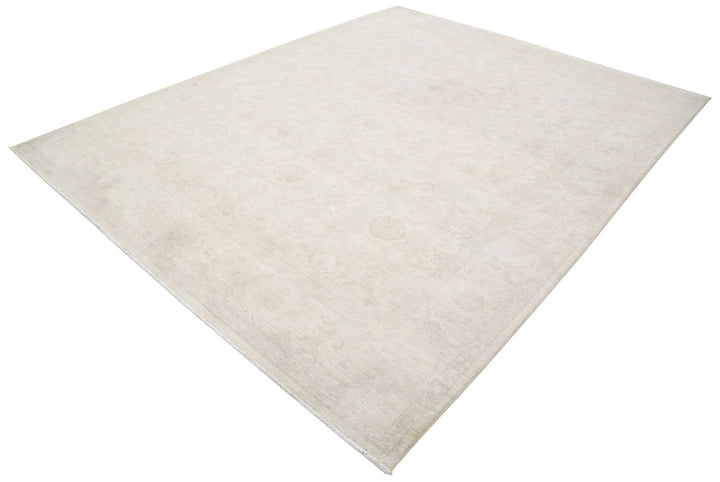 Ivory Afghan Serenity Rug 8' 0" x 10' 2" Hand-Knotted | No. AT76341
