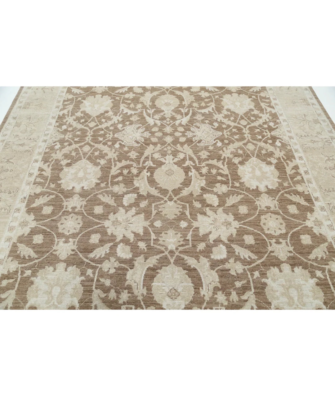 Brown Afghan Serenity Rug 7' 8" x 9' 6" Hand-Knotted | No. AT76366