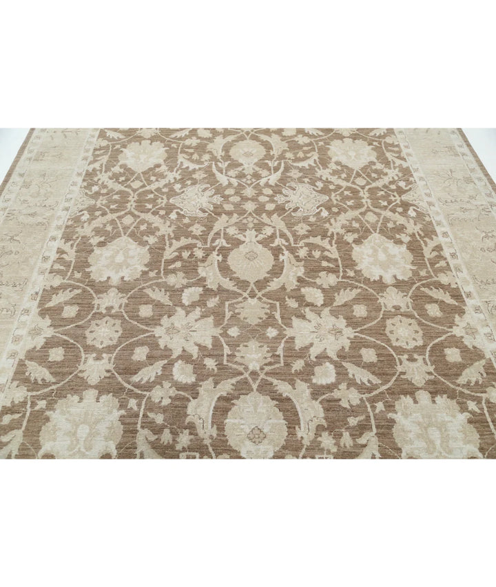 Brown Afghan Serenity Rug 7' 8" x 9' 6" Hand-Knotted | No. AT76366