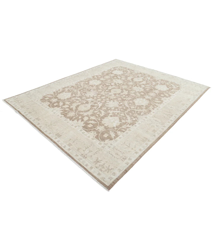 Brown Afghan Serenity Rug 7' 8" x 9' 6" Hand-Knotted | No. AT76366