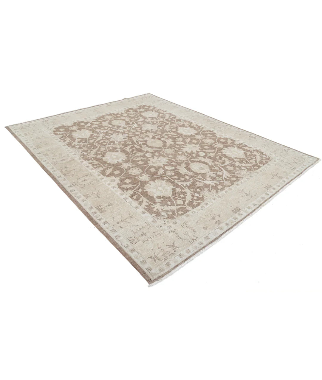 Brown Afghan Serenity Rug 7' 8" x 9' 6" Hand-Knotted | No. AT76366