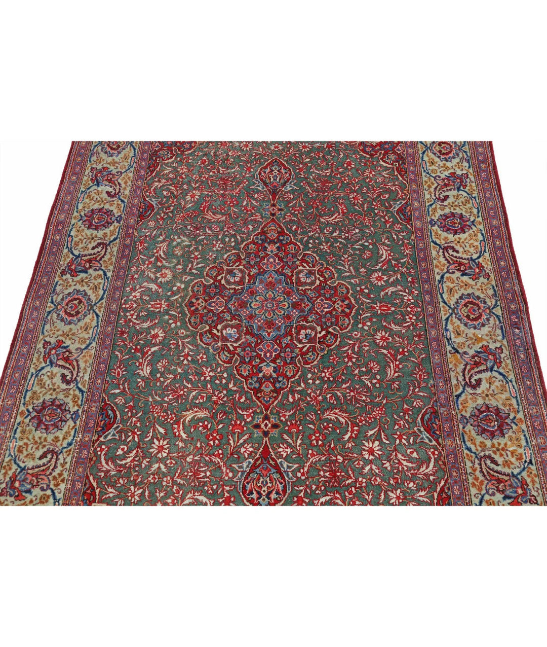 Persian Kashan Fine Rug 4' 1" x 6' 9" Hand-Knotted | No. AT76371