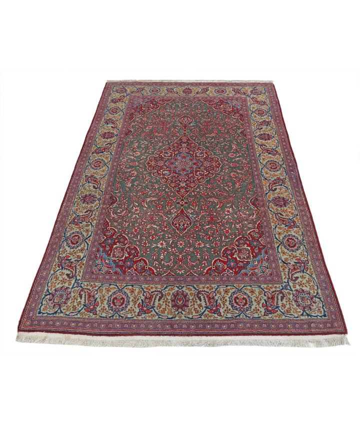 Persian Kashan Fine Rug 4' 1" x 6' 9" Hand-Knotted | No. AT76371