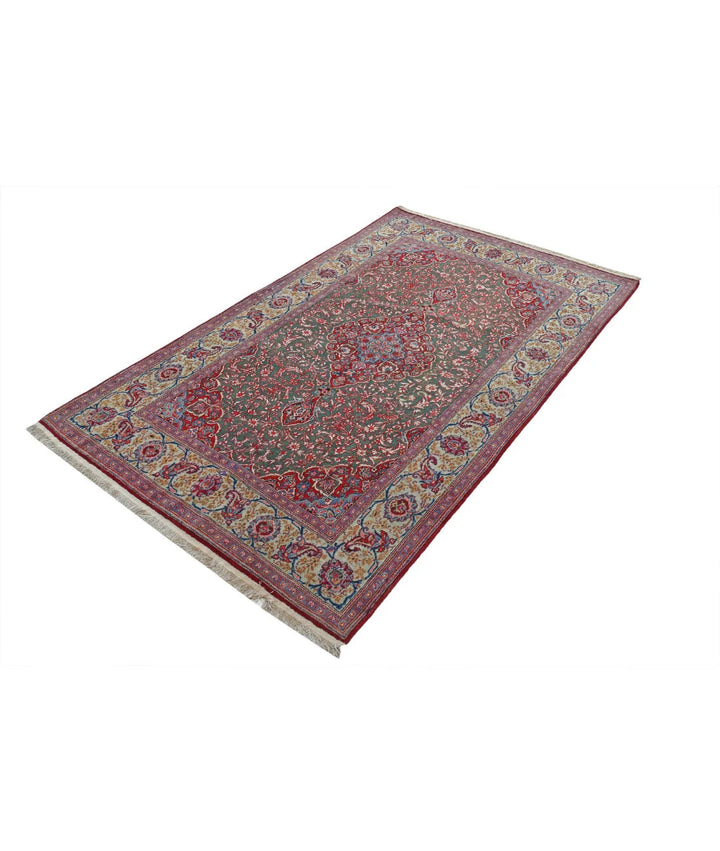 Persian Kashan Fine Rug 4' 1" x 6' 9" Hand-Knotted | No. AT76371