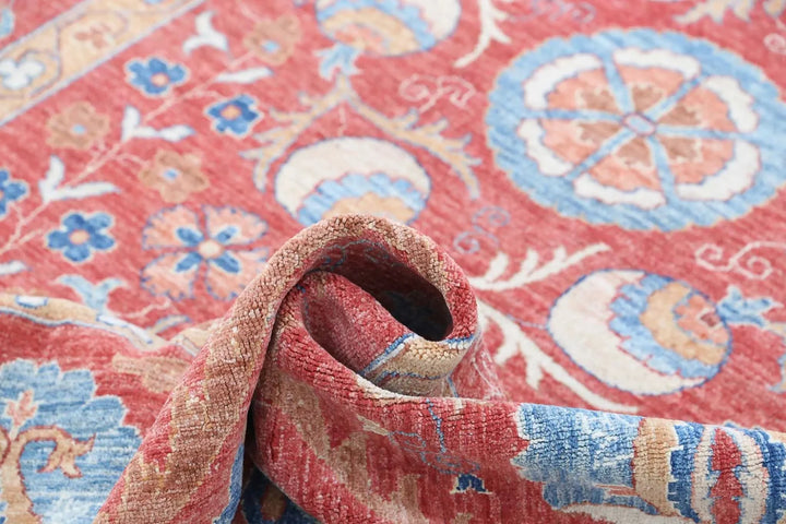 Afghan Ziegler Suzani Rug 6' 7" x 9' 10" Hand-Knotted | No. AT76443