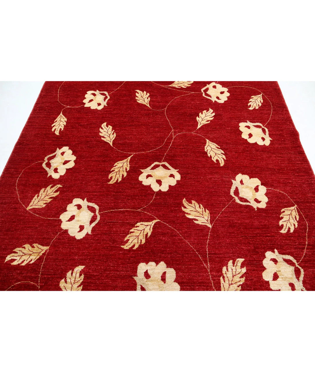 Rust Afghan Oriental Rug 6' 6" x 7' 9" Hand-Knotted | No. AT76449