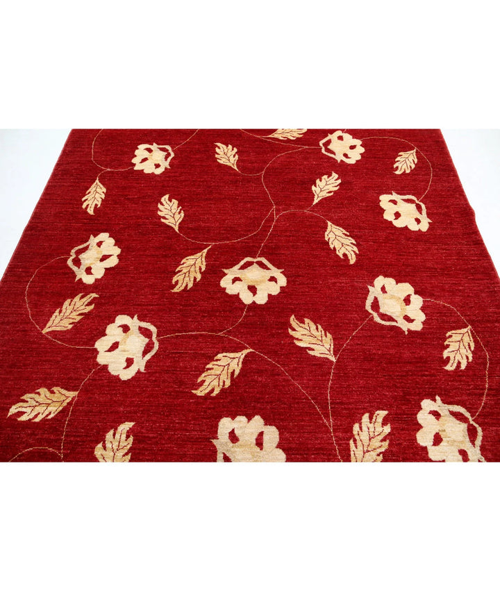 Rust Afghan Oriental Rug 6' 6" x 7' 9" Hand-Knotted | No. AT76449