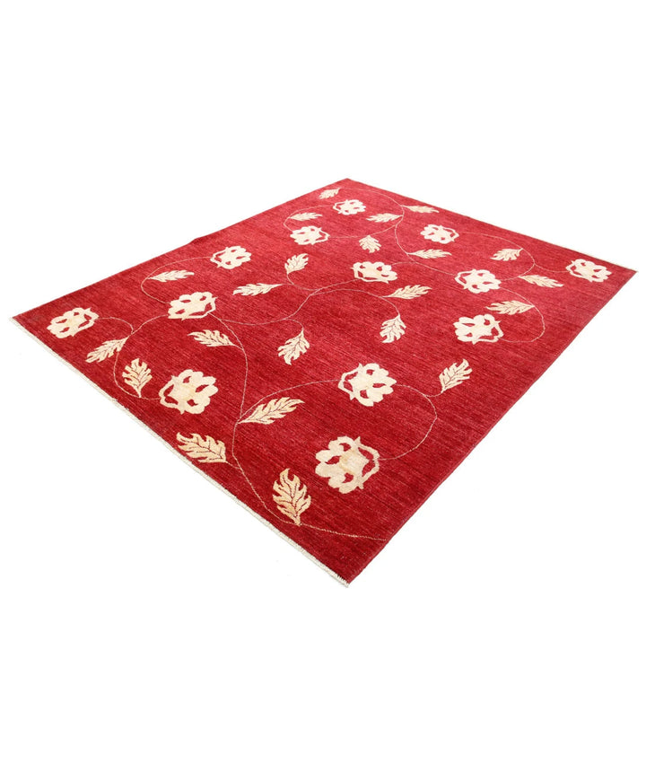 Rust Afghan Oriental Rug 6' 6" x 7' 9" Hand-Knotted | No. AT76449