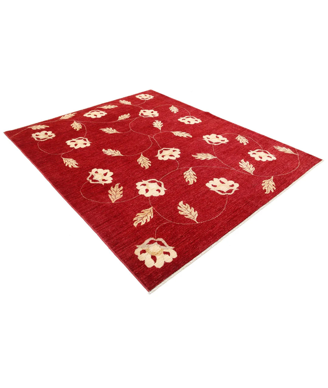Rust Afghan Oriental Rug 6' 6" x 7' 9" Hand-Knotted | No. AT76449