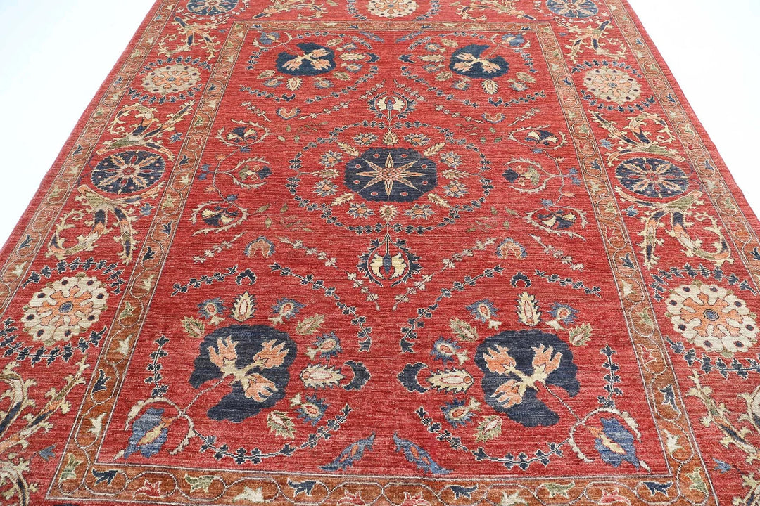 Afghan Nomadic Caucasian Humna Rug 8' 4" x 10' 2" Hand-Knotted | No. AT76577
