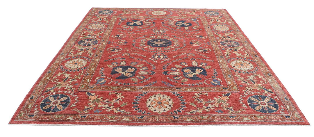 Afghan Nomadic Caucasian Humna Rug 8' 4" x 10' 2" Hand-Knotted | No. AT76577