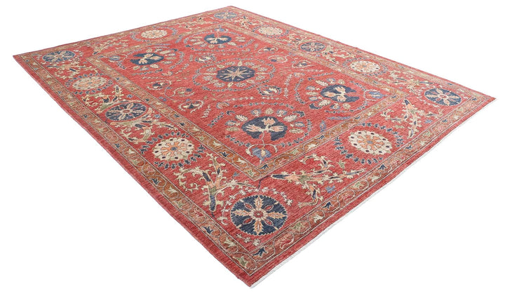 Afghan Nomadic Caucasian Humna Rug 8' 4" x 10' 2" Hand-Knotted | No. AT76577