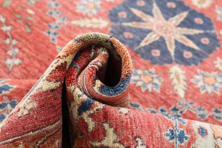 Afghan Nomadic Caucasian Humna Rug 8' 4" x 10' 2" Hand-Knotted | No. AT76577