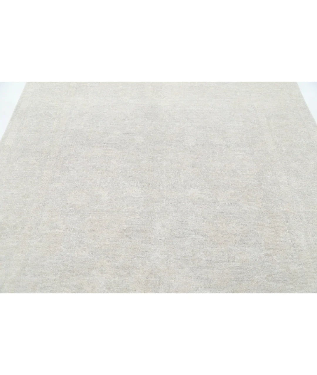 Ivory Afghan Oushak Rug 6'5" x 9'0" Hand-Knotted | No. AT765927