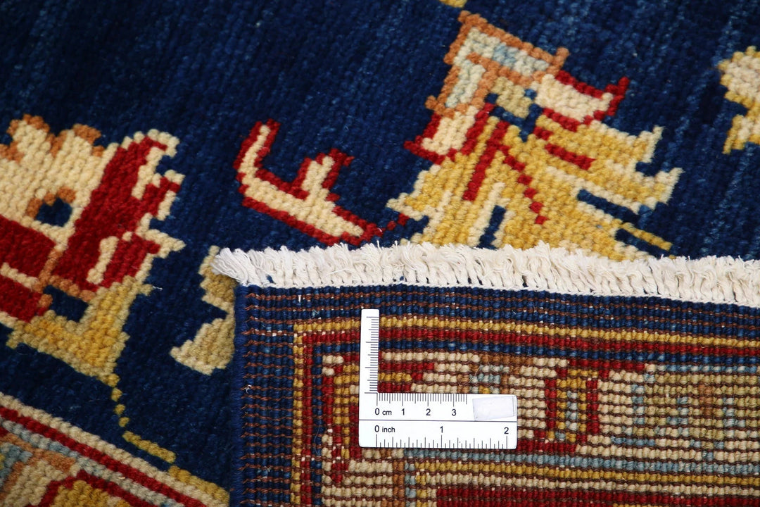 Blue Afghan Ziegler Rug 3' 0" x 4' 9" Hand-Knotted | No. AT76593