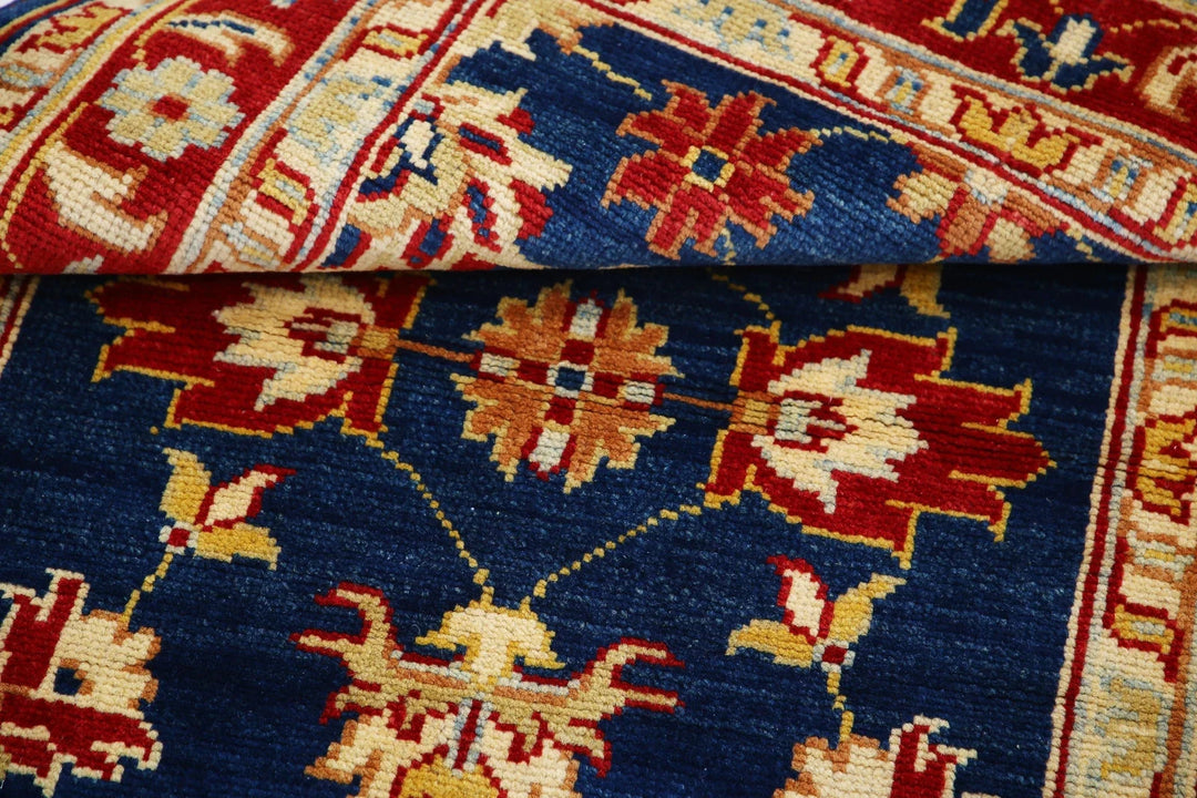 Blue Afghan Ziegler Rug 3' 0" x 4' 9" Hand-Knotted | No. AT76593