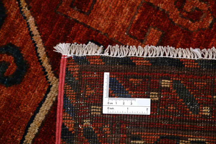 Red Afghan Humna Rug 6'5" x 9'4" Hand-Knotted | No. AT76595
